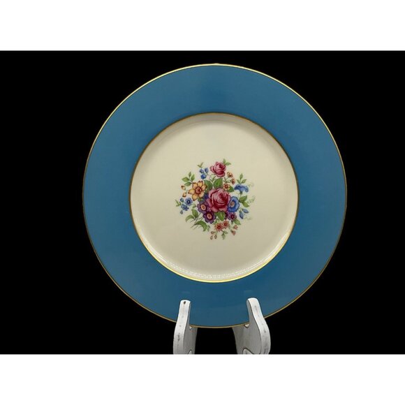 LENOX Stradivarius Turquoise Blue Smooth Edge Dinner Plate Vintage USA Collectib - Picture 2 of 16